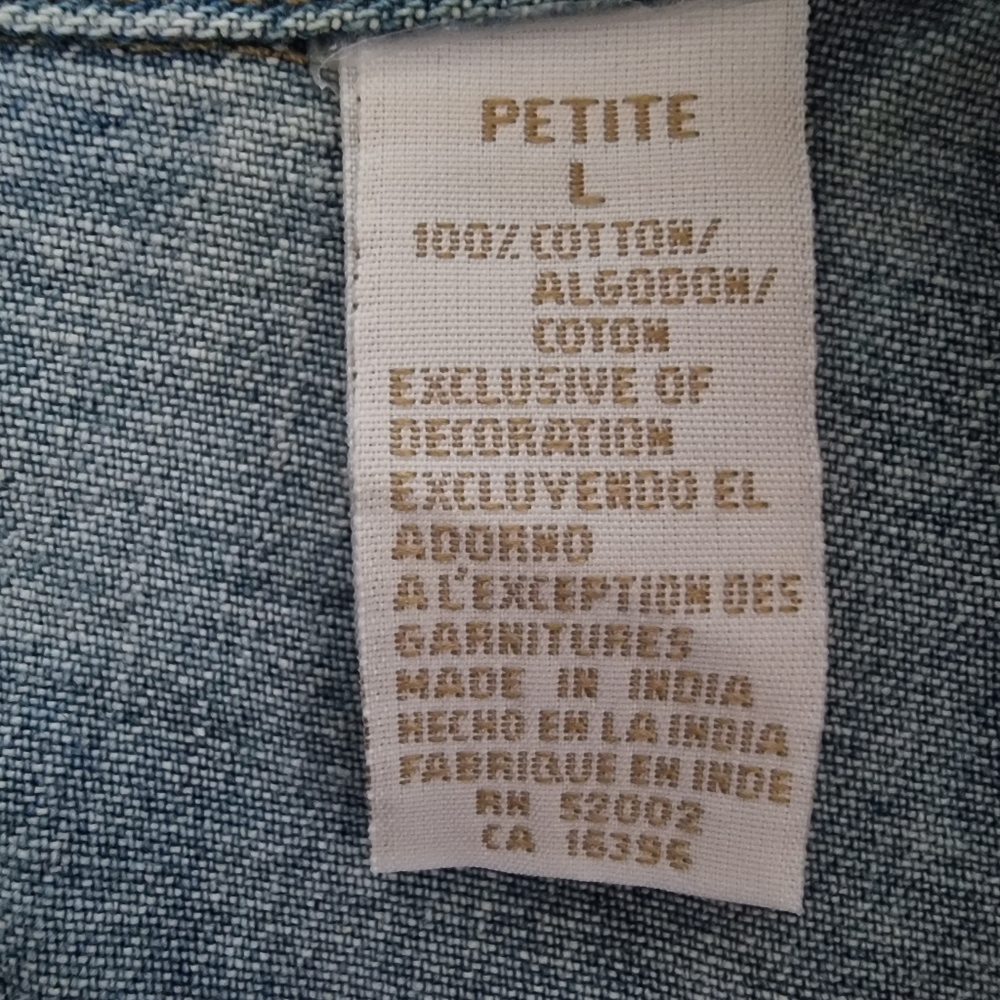 Liz Claiborne 100% cotton denim vest size large - Picture 6 of 9